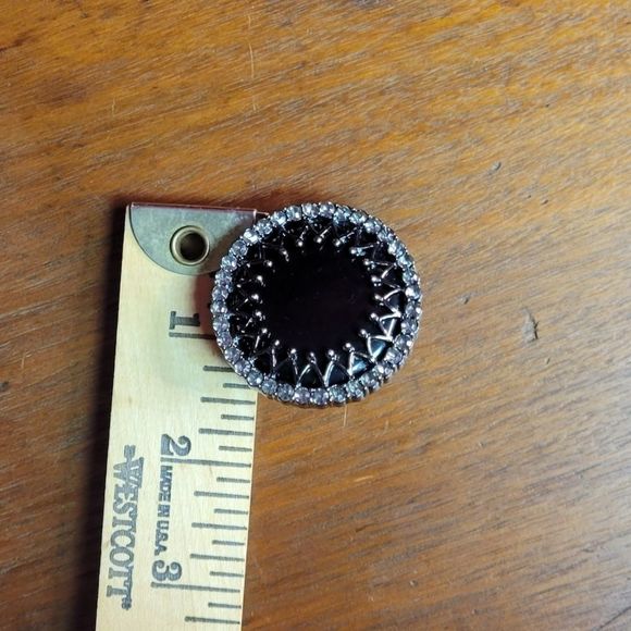 Large Expandable Black Statement Piece Ring - Picture 5 of 6